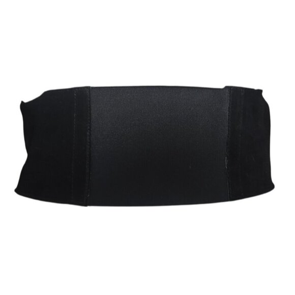Armani Exchange XS/S Black Suede Leather Elastic Waist Belt Silver Hardware main image 10